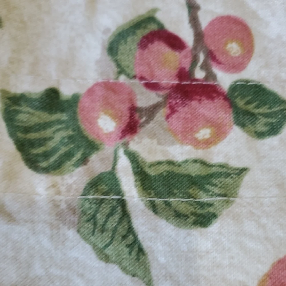 Longaberger Homestead-Fruit Medely Pattern Curtains 3 Panels Valance